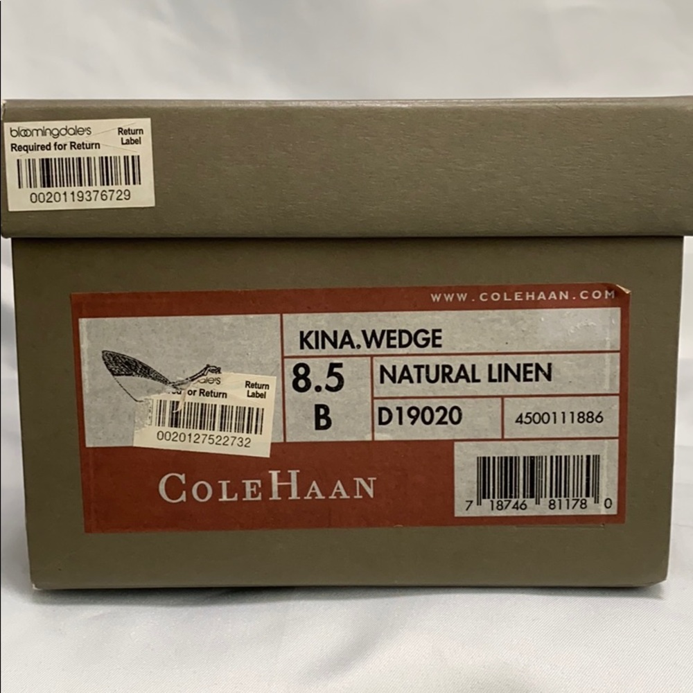 Cole Haan Leather & Linen Wedges Size 8.5 - Picture 6 of 7